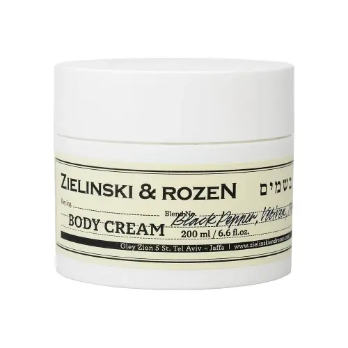 Zielinski & Rozen Body cream in a jar Black pepper, Vetiver, Neroli, Amber  Крем для тела в банке Черный перец, Ветивер, Нероли, Амбра 200мл