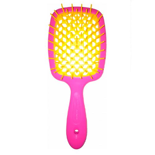 Janeke SUPERBRUSH РАСЧЕСКА ФУКСИЯ-ЖЕЛТАЯ 20,3x8,5x3,1СМ