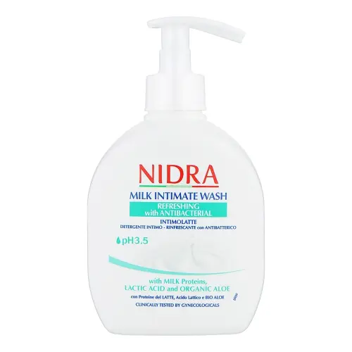 NIDRA Гель для интимной гигиены с антибактериальными свойствами  MILK IINTIMATE WASH REFREMOISTURIZING 300ML
