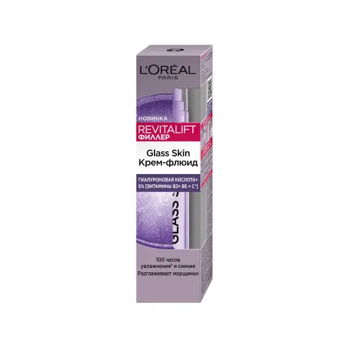 L'Oreal Paris Крем-флюид для лица Revitalift Filler Glass Skin увлажняющий, 50 мл