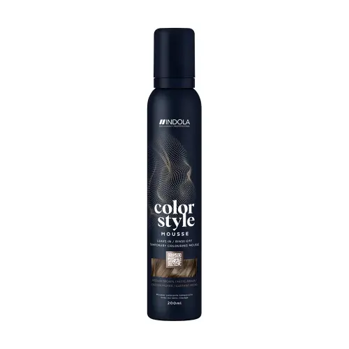 INDOLA Color Style Mousse Medium Brown Оттеночный мусс для укладки волос Средний Коричневый 200мл