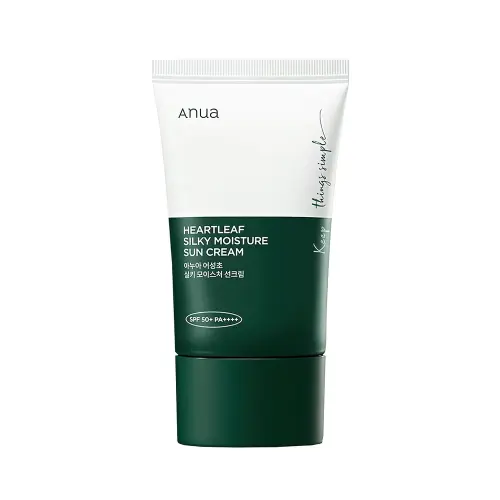ANUA HEARTLEAF SILKY MOISTURE SUNCREAM Шелковый увлажняющий солнцезащитный крем с экстрактом houttuynia cordata 50ml