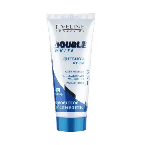 КРЕМ ДЛЯ ЛИЦА EVELINE DOUBLE WHITE ДНЕВНОЙ 3В1 75МЛ