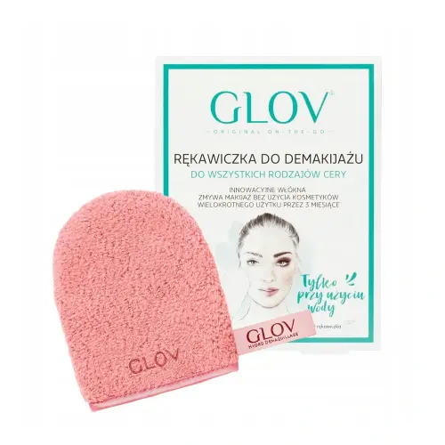 GLOV WATER-ONLY MAKEUP REMOVER AND SKIN CLEANSING MITT Cheeky Peach INT W5