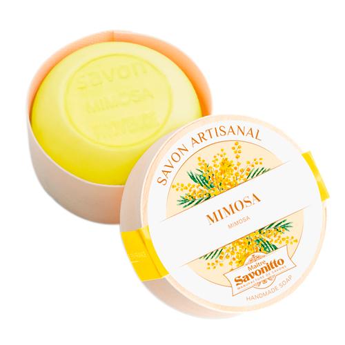 MIMOSA, with sweet almond oil Wooden Box 100g Мыло Мимоза, с маслом сладкого миндаля