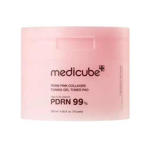 MEDICUBE ТОНЕР-ПЭДЫ ДЛЯ ЛИЦА PDRN PINK COLLAGEN TONING GEL TONER PAD 120ML*70EA