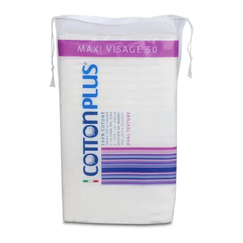 Cotton Plus Maxi Visage Pre-Cut Ватные диски квадратные из 100% хлопка 50 шт