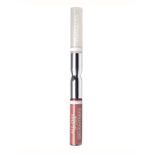 Seventeen Жидкая стойкая помада-блеск  32 ALL DAY LIP COLOR & TOP GLOSS золотисто-каштановый