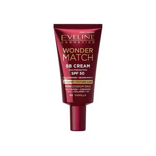 Eveline WONDER MATCH ТОНАЛЬНЫЙ ББ-КРЕМ ДЛЯ ЛИЦА SPF50 02 VANILLA