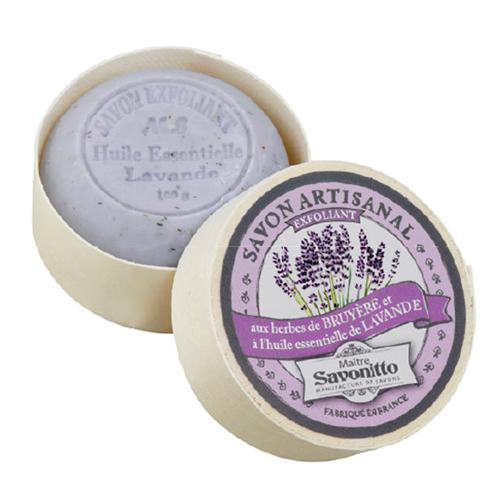 LAVENDER essential oil + exfolianting, with sweet almond oil Wooden Box 100g Мыло Эфирное масло ЛАВАНДЫ +  пилинг с маслом сладкого миндаля