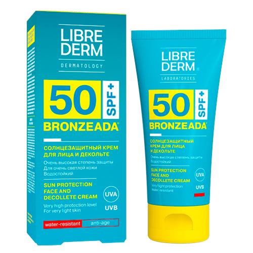 LIBREDERM BRONZEADA солнцезащитный крем для лица и зоны декольте SPF50, 50 мл