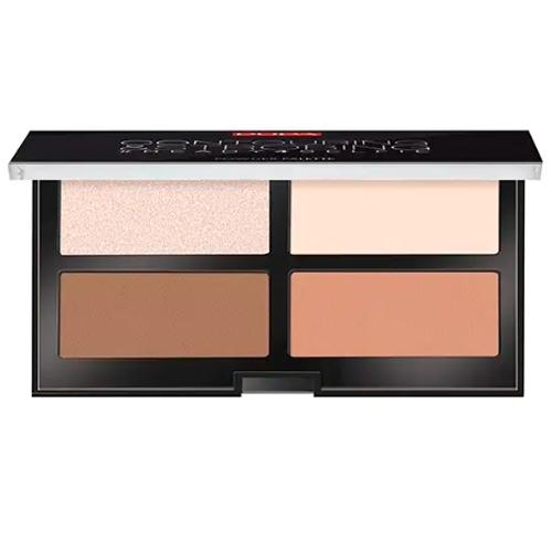 PUPA  Набор для скульптурирования лица CONTOURING & STROBING PALETTE тон 001 Светлая кожа
