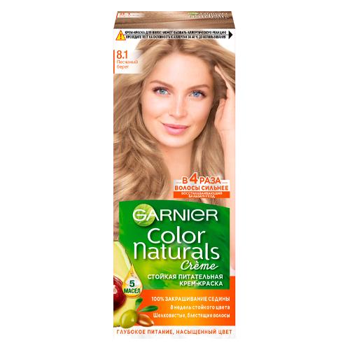 Garnier Стойкая питательная крем-краска для волос Color Naturals, оттенок 8.1, Песчаный берег