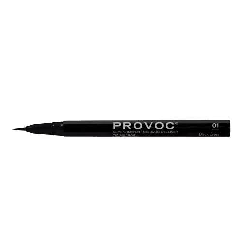 PROVOC Semi-Permanent Nib Liquid Eyeliner Black WP 01 Little Black Dress Подводка фломастер для глаз NB01