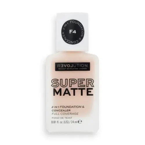 RELOVEREVOLUTION ТОНАЛЬНАЯ ОСНОВА И КОНСИЛЕР 2 В 1 SUPERMATTE 2 IN 1 FOUNDATION & CONCEALER F4