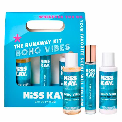 Miss Kay The Runaway Set - Boho Vibes Подарочный набор Boho Vibes Eau de Parfum Shower Oil Body Lotion 3 шт