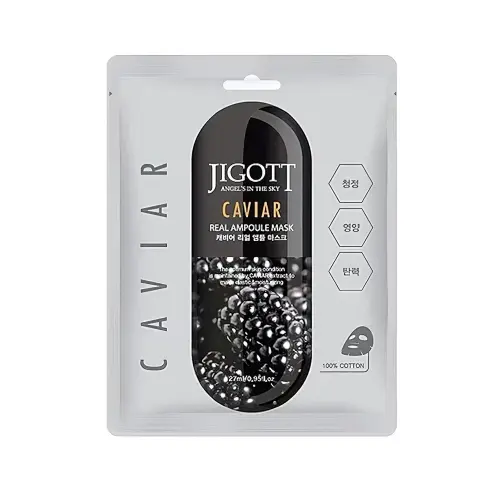 JIGOTT Тканевая маска для лица  CAVIAR REAL AMPOULE MASK