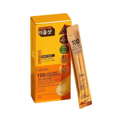 VT 100 VITA-LIGHT REEDLE SHOT Сыворотка-бустер для лица с микроиглами с Витамином С в мини саше 2 мл