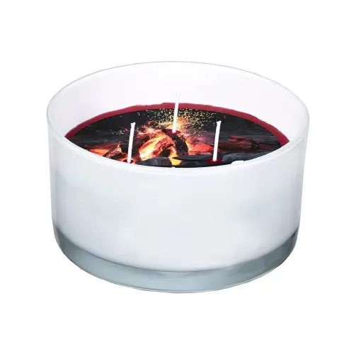 SPAAS Свеча ароматическая с 3 фитилямия Glass 3-wick white Fireside warmth