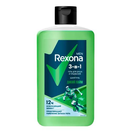 REXONA MEN Гель для душа 3 в 1 Дикий лайм 490мл