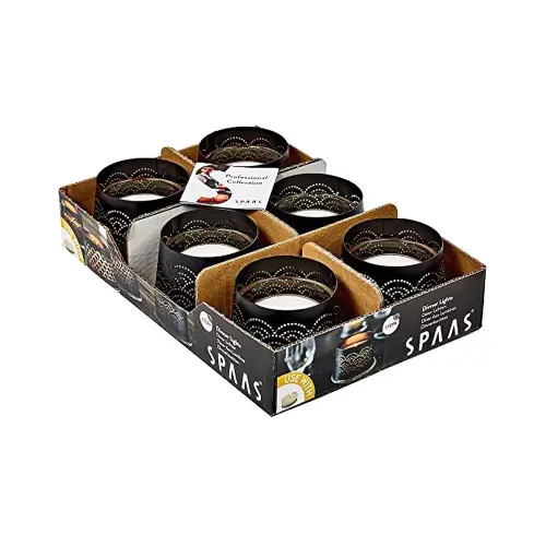 SPAAS Свеча декоративная без аромата Dinner light black+maxi 6 шт