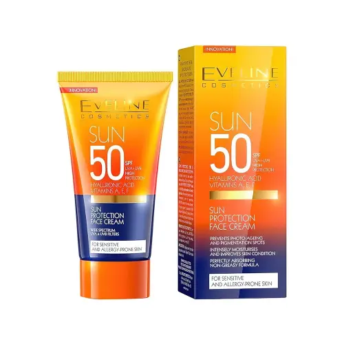 Eveline Солнцезащитная эмульсия для лица с фильтром SPF50 для чувствительной кожи, 50ml