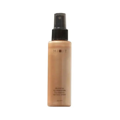 MIXIT Фиксирующий спрей для лица и тела Make Up Fixing spray Heavenly glow for face and body 100мл