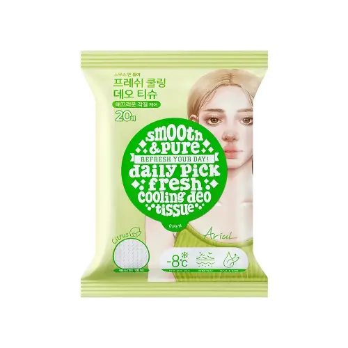 ARIUL ОХЛАЖДАЮЩИЕ САЛФЕТКИ ДЛЯ ТЕЛА SMOOTH/PURE FRESH COOLING DEO TISSUE 20EA