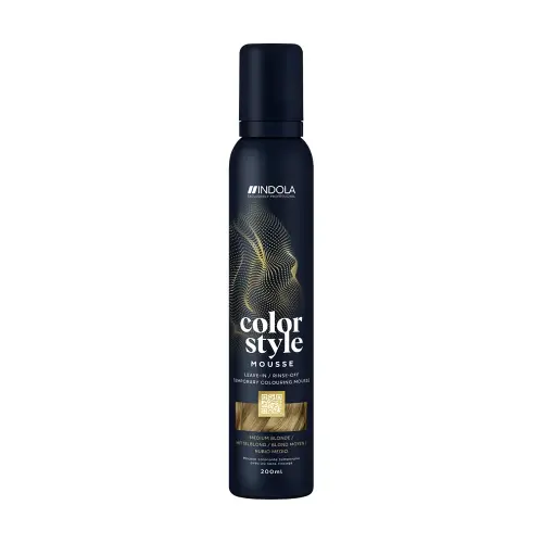 INDOLA Color Style Mousse Medium Blonde Оттеночный мусс для укладки волос Средний Русый 200мл