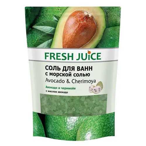 Fresh Juice Соль для ванн  Avocado & Cherimoya, 500 мл.
