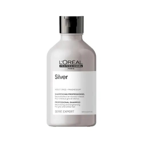 L'Oreal Prof Silver Профессиональный нейтрализующий шампунь Silver для осветленных и седых волос, 300 мл