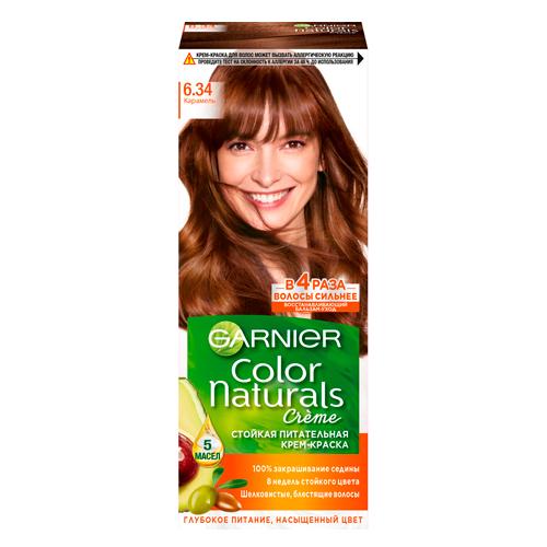 Garnier Стойкая питательная крем-краска для волос Color Naturals, оттенок 6.34, Карамель