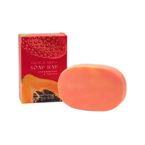 SOMERSET Tropical Fruit Strawberry & Papaya Marbled Glycerine Soap Boxed Тропические фрукты 150 г Мраморное мыло с клубникой и папайей