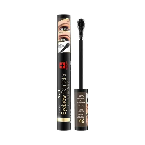 Eveline КОРРЕКТОР ДЛЯ БРОВЕЙ 5в1 - ТЕМНО-КОРИЧНЕВЫЙ EYEBROW CORRECTOR, 9мл