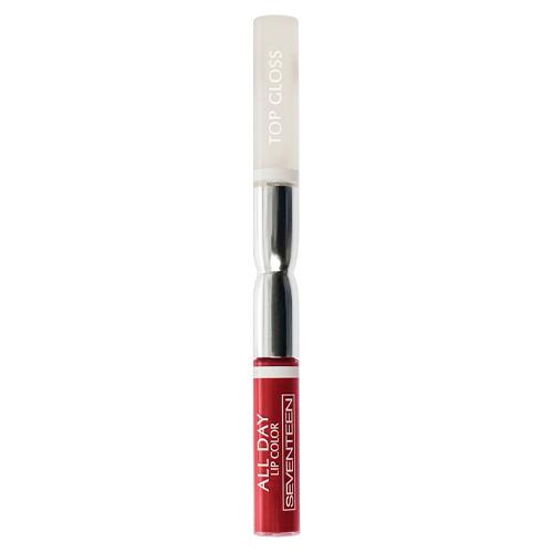 Seventeen Жидкая стойкая помада-блеск  08  ALL DAY LIP COLOR & TOP GLOSS спелая вишня