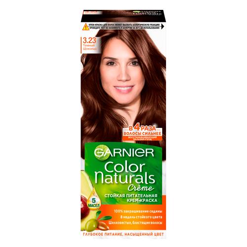 Garnier Стойкая питательная крем-краска для волос Color Naturals, оттенок 3.23, Темный шоколад