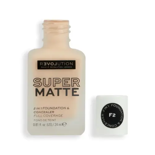 RELOVEREVOLUTION ТОНАЛЬНАЯ ОСНОВА И КОНСИЛЕР 2 В 1 SUPERMATTE 2 IN 1 FOUNDATION & CONCEALER F2