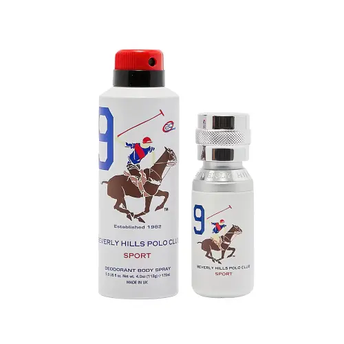 Beverly Hills Polo Club   Sport No.9 Goff Set for Men EOT 50mI + Span Deodorant 175ml Набор для мужчин, туалетная вода 50 мл+ дезодорант 175 мл.