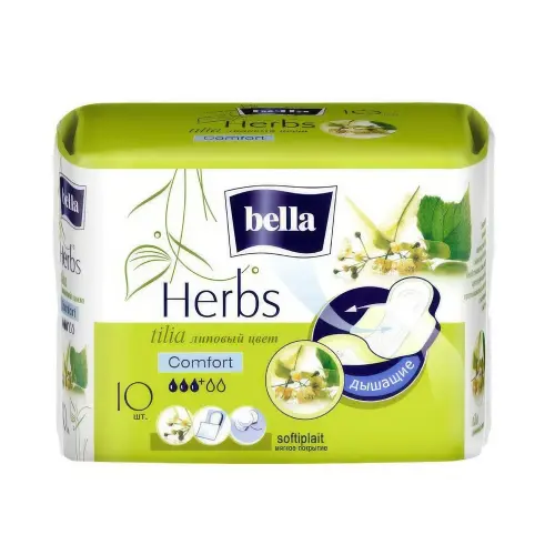Bella Традиционные прокладки Herbs Tilia Comfort 10шт. в полиэт.уп.(липовый цвет)
