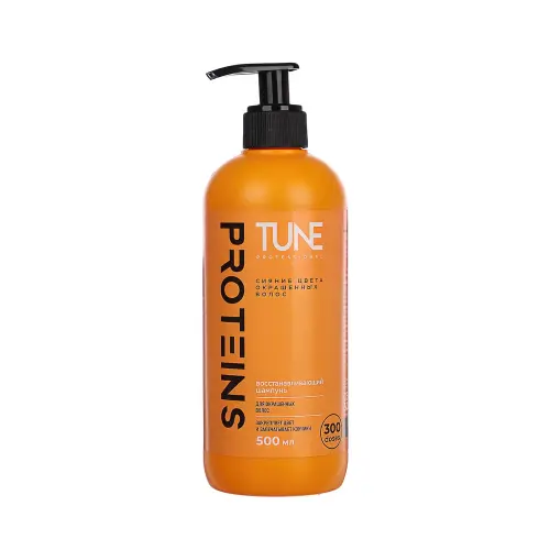 TUNE Шампунь PROTEINS SHAMPOO для сияния цвета окрашенных волос, 500 мл (с дозатором)