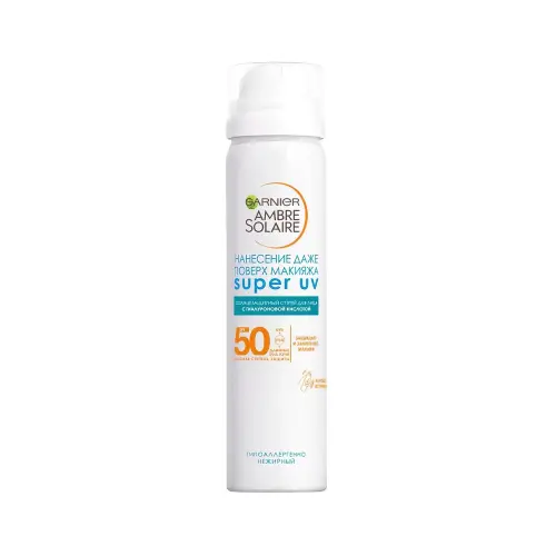 Garnier Солнцезащитный увлажняющий сухой спрей для лица SPF 50, 75мл