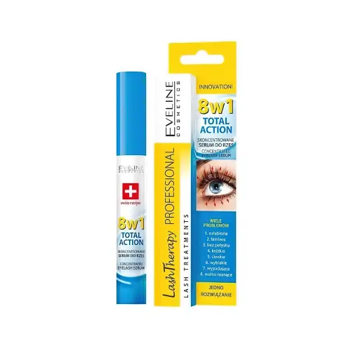Eveline КОНЦЕНТРИРОВАННАЯ СЫВОРОТКА ДЛЯ РЕСНИЦ LASH THERAPY PROFESSIONAL 8в1 TOTAL ACTION, 10мл