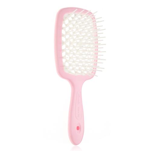 Janeke SUPERBRUSH РАСЧЕСКА СВЕТЛО-РОЗОВАЯ-БЕЛАЯ 20,3x8,5x3,1СМ