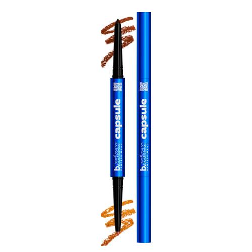7DAYS B.COLOUR PRO CAPSULE Карандаш для глаз с шиммером smoky eyes 2в1 / 04 Rich bronze,1*0,1 г, 1*0,2г