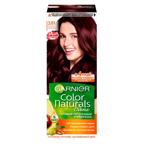Garnier Стойкая питательная крем-краска для волос Color Naturals, оттенок 3.61, Сочная ежевика