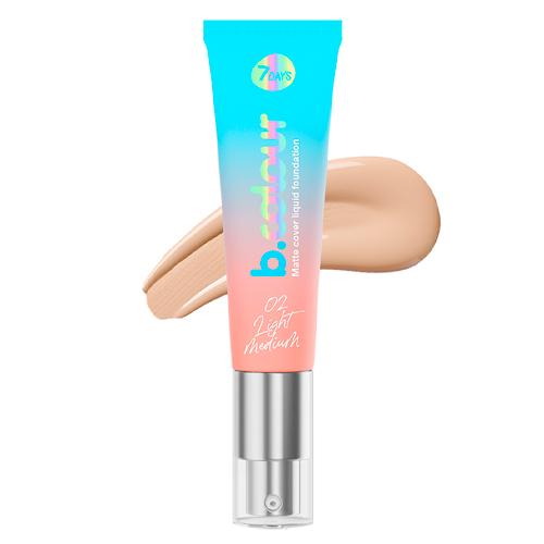 7DAYS B.COLOUR Тональный крем матирующий для лица / 02 Light medium, 30 мл