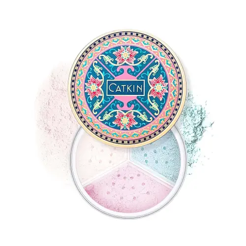 CATKIN 3-COLORS LOOSING FINISHING POWDER Рассыпчатая пудра с лотосом C03 glass 4г