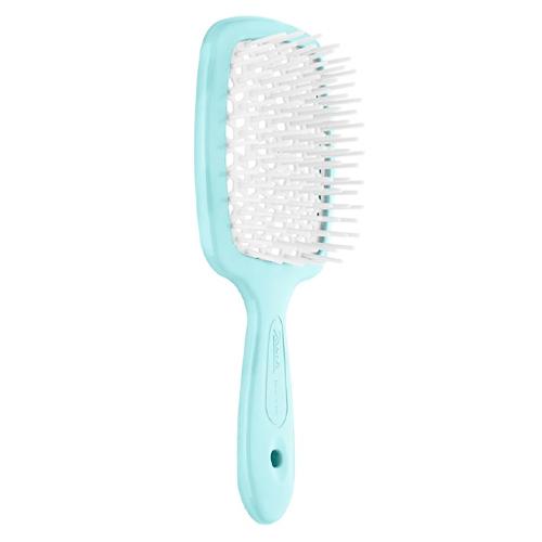 Janeke SUPERBRUSH РАСЧЕСКА МАЛЕНЬКАЯ БИРЮЗОВАЯ/БЕЛАЯ 17,5x7x3СМ