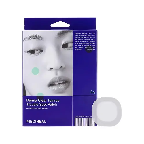 MEDIHEAL DERMA CLEAR TEATREE TROUBLE SPOT PATCH Патчи избавление от акне, баланс жирности и увлажненности кожи с чайным деревом и салициловой кислотой 44 шт