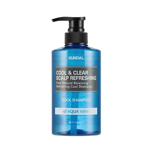 KUNDAL ШАМПУНЬ БЕССУЛЬФАТНЫЙ ОХЛАЖДАЮЩИЙ COOL/CLEAR SCALP REFRESHING SHAMPOO 500ML (KUNDAL) AQUA MINT
